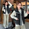 Contrast color down cotton vest women's short stand-up collar autumn and winter new versatile cotton-padded vest vest vest jacket
