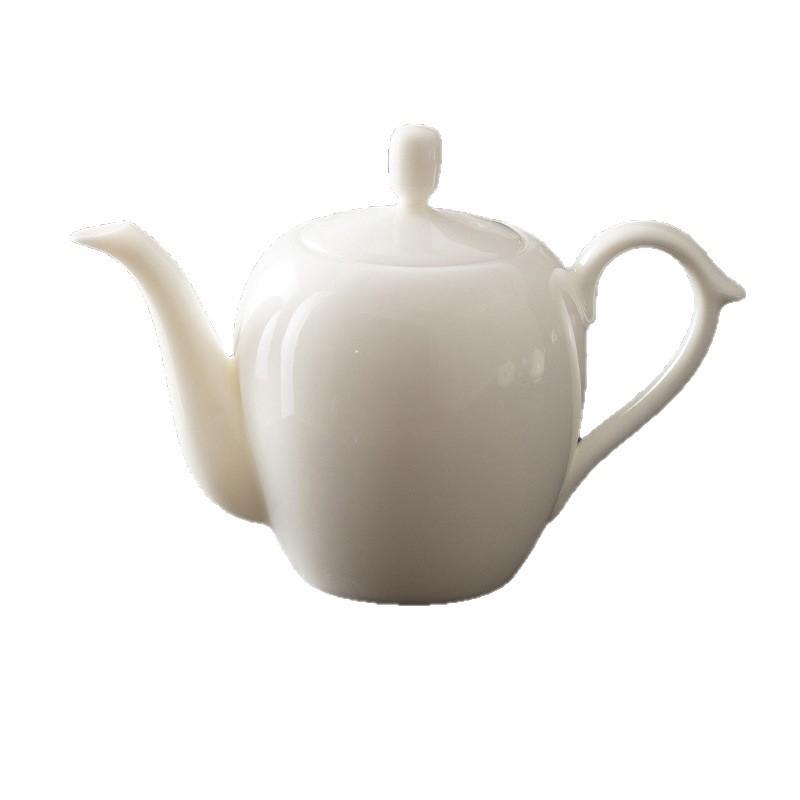 Suet jade white porcelain teapot Household tea brewing teapot Chinese ceramic Xishi pot Kung fu tea set Single pot