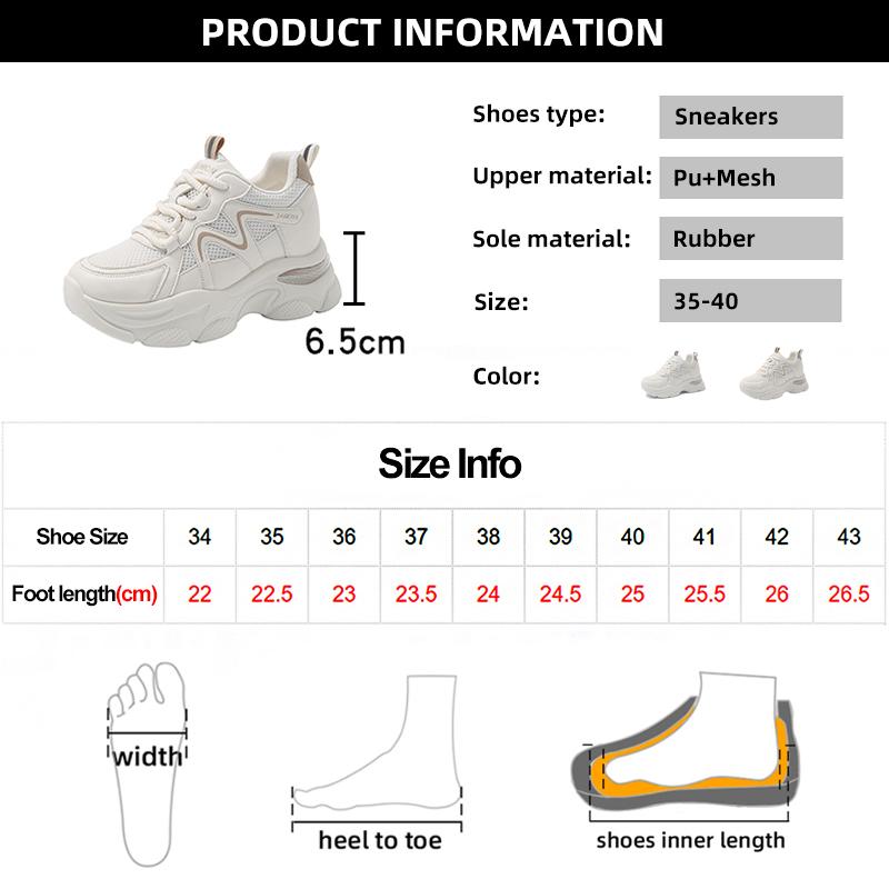 Fashion Air Cushion Platform Sports Shoes for Women Mesh Breathable Chunky Sneakers Woman Thick Sole Anti Slip Vulcanized Shoes