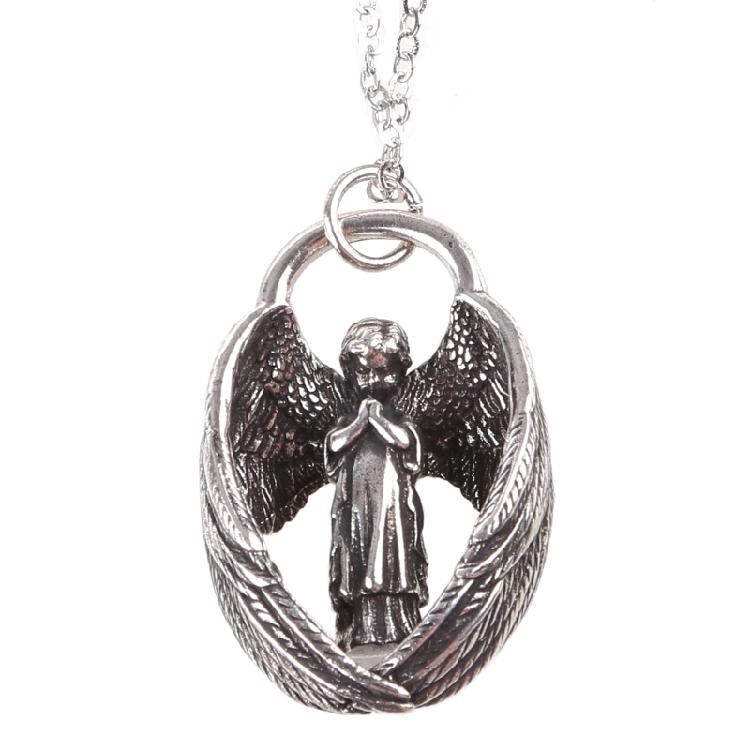 Punk Angel Wing Pendant Necklace Neck Chain Retro Necklace Streetwear Jewelry 1