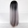 Synthetic Pink Long Straight Wig for Women Middle Part Wig with Dark Root Cosplay Party Halloween Lolita Heat Resistant
