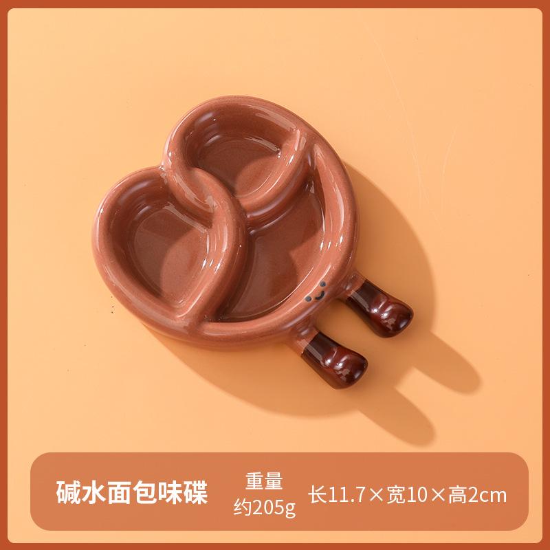 Ins Creative Cartoon Bread Saucer Children S Cute Saucer Ceramic Flavor Saucer Household Vinegar Saucer Bbq Hot Pot Dipping Saucer