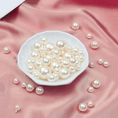 2-20mm DIY Material Handmade Jewelry Accessories ABS High Gloss Pearl Imitation White Beige Round Beads DIY Bracelet Jewelry Making