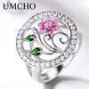 Umcho Stříbrný prsten s květinou Výročí Narozeniny Valentýn Šperky Dárky pro Ženy Manželku Ji Dívky