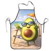Avocado Printed Apron Chef Cuisine Tablier Sleeveless Bib Kitchen Cleaning Pinafore for Women Men Gardening