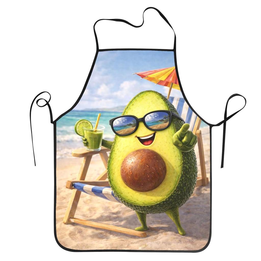 Avocado Printed Apron Chef Cuisine Tablier Sleeveless Bib Kitchen Cleaning Pinafore for Women Men Gardening