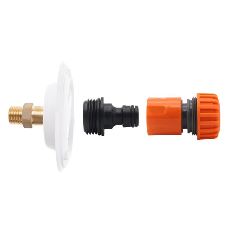 Leak Resistant RVs Water Connection Kit Lead Free Brass Components And Universal ABS Housing Water Fill Hatches Inlet