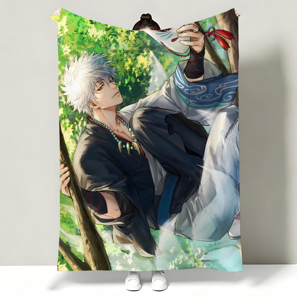 Anime G-Gintama Throw Soft Warm Flannel Throw Blanket, Multi-use for Sofa Bed Office Nap