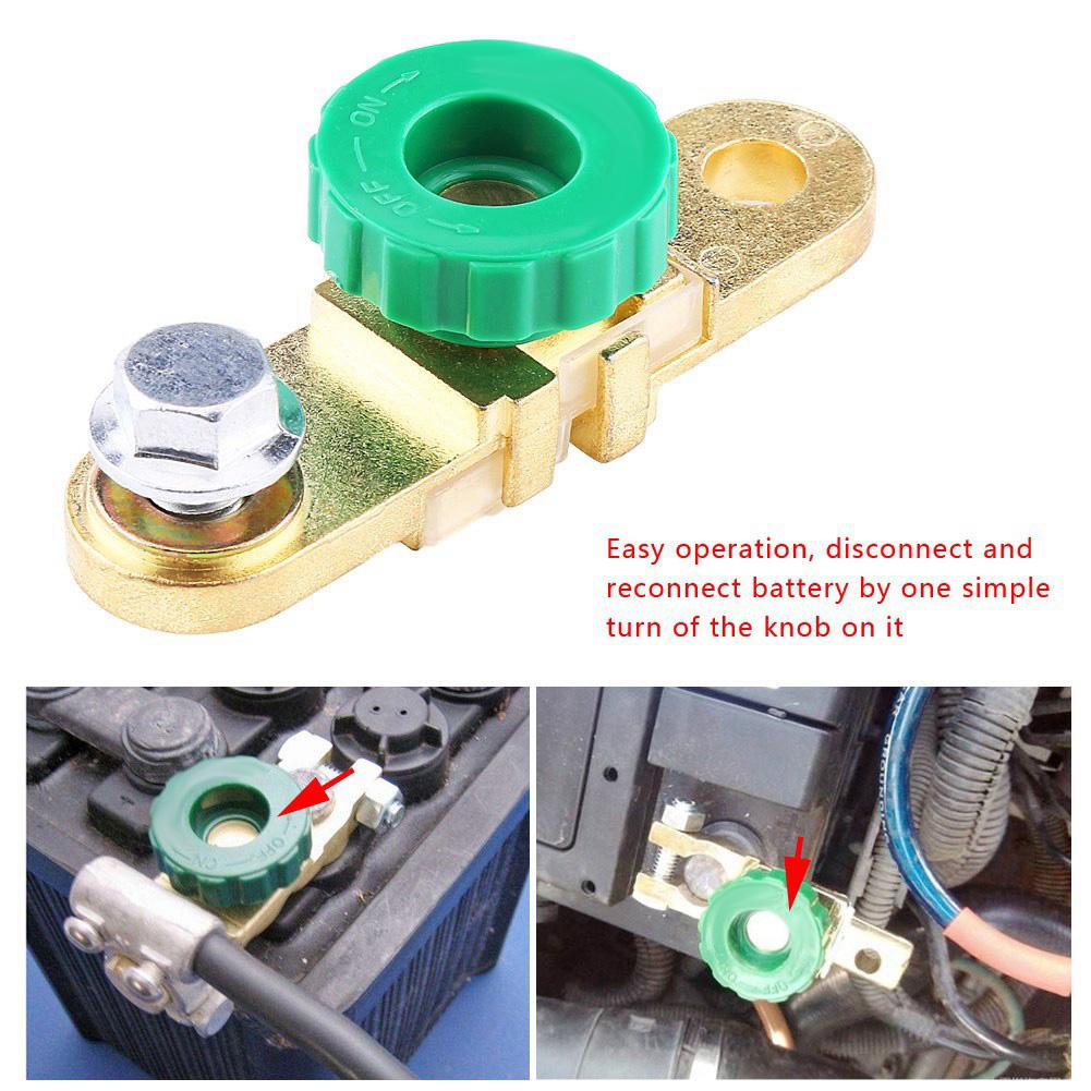 1Pcs Green Head Car Battery Terminal Link Switch Quick Cut off Disconnect Auto Accessory