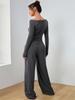 Loose Fit Women's Wide-Leg Pants Two-Piece Set - Soft, Stylish, Irregular Design