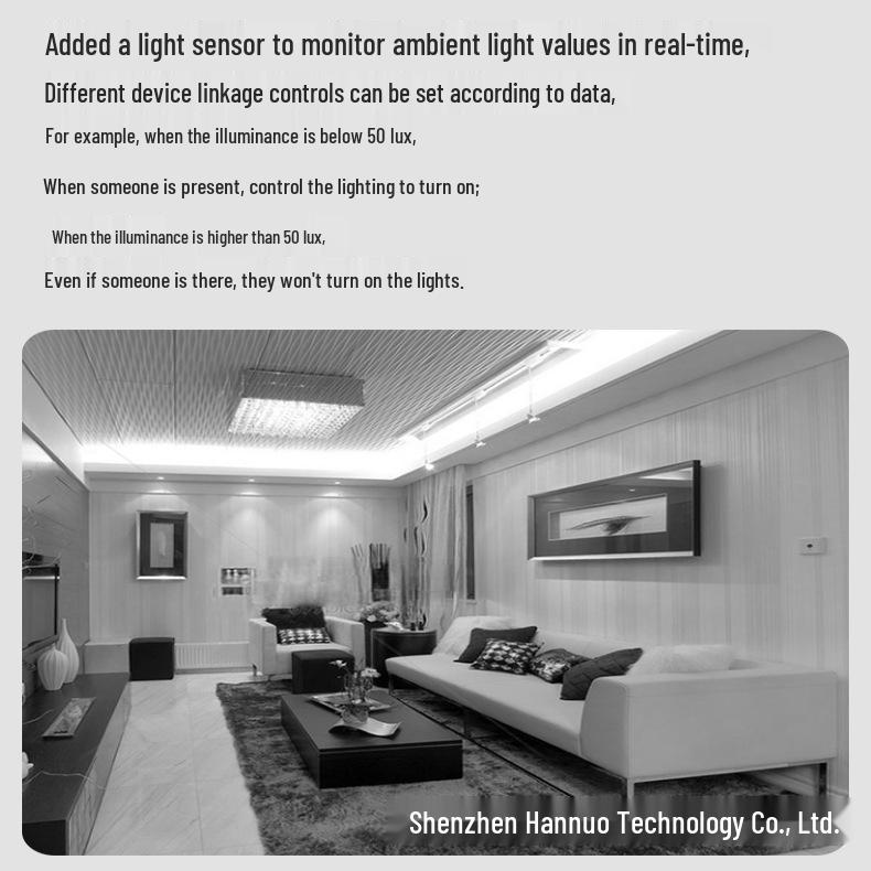 Graffiti 24G WiFi Human Presence Sensor with Ceiling-Mounted Illuminance Radar