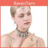 Vintage Style Water Drop Necklace And Pearl Earrings With Rhinestone Jewelry For Women