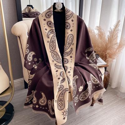 Premium Cashew Retro Foreign Style Scarf Women'S Autumn And Winter Cold And Warm Shawl Scarf