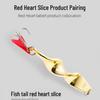 Red Heart Fish Tail Lure: Small Plastic Bait with Sequins To Enhance Fish Attraction