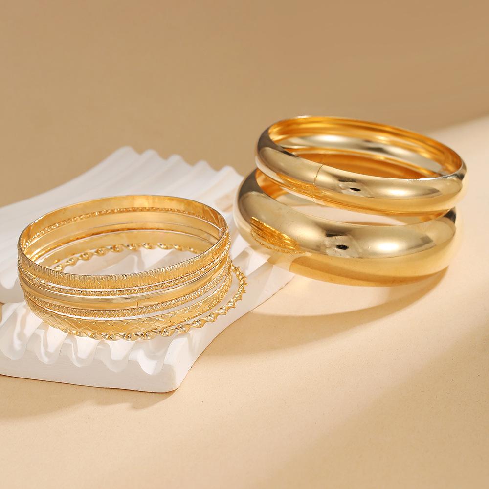 Conjunto de Pulseiras Étnicas Boêmias Banhadas a Ouro - Joias de Estilo Ocidental Antigo