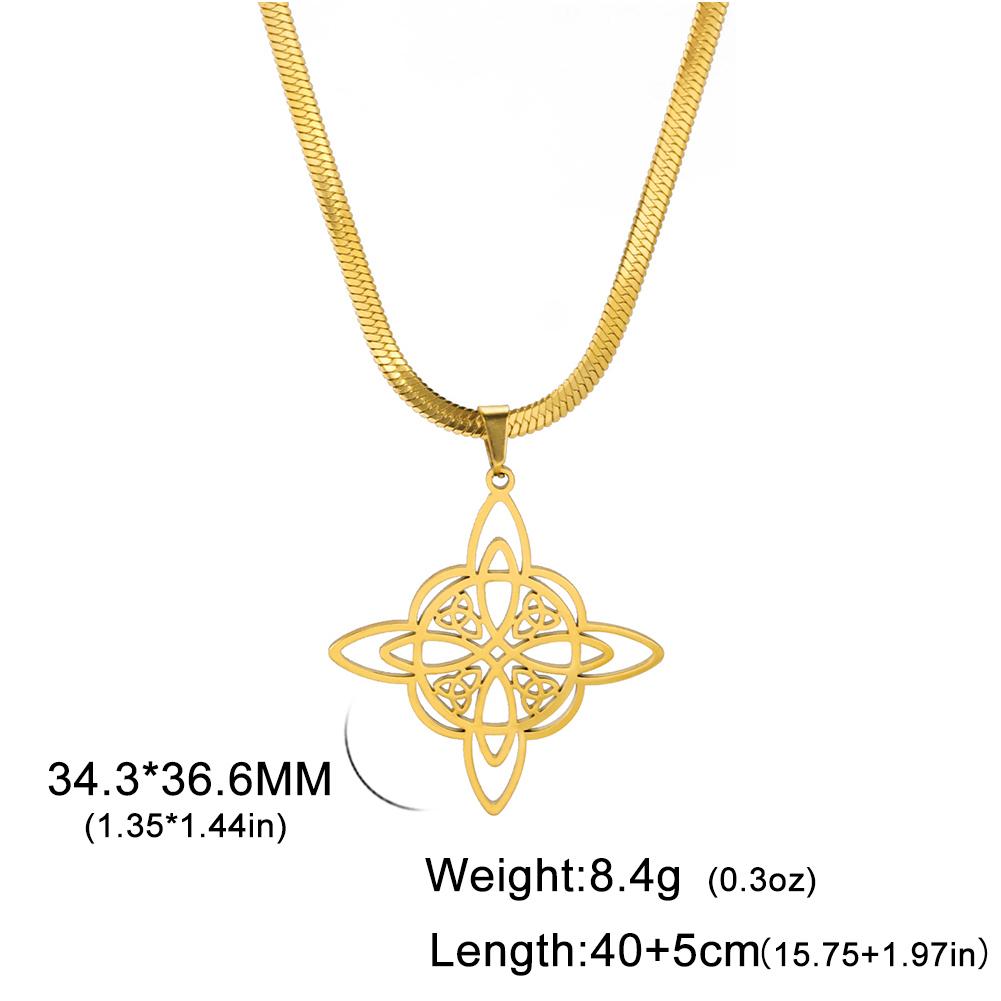Teamer Stainless Steel Irish Witch Knot Celtics Knot Pendant Necklace Women Men Snake Chain Necklace Amulet Jewelry Wholesale