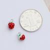 925 Silver Earring DIY Jewelry Accessories Small Red Pendant Base Charms for Woman Jewelry Bracelets Accessories