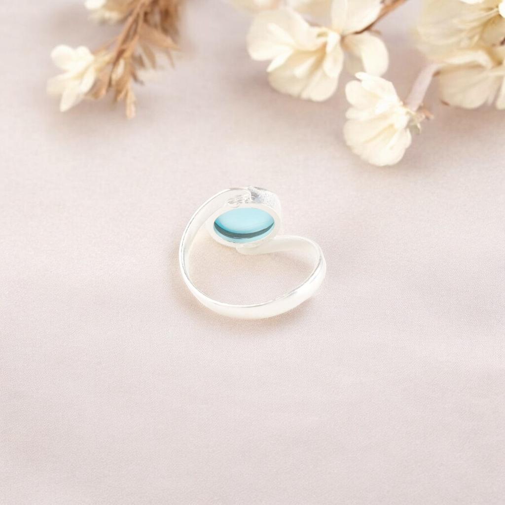 Genuine Blue Cat's Eye Gemstone 925 Stamped Silver Handmade Jewelry Ring For Her RR-53-39