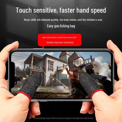 Silver Carbon Copper Fiber Game Finger Sleeves - Sensitive, Breathable, Perfect for E-sports