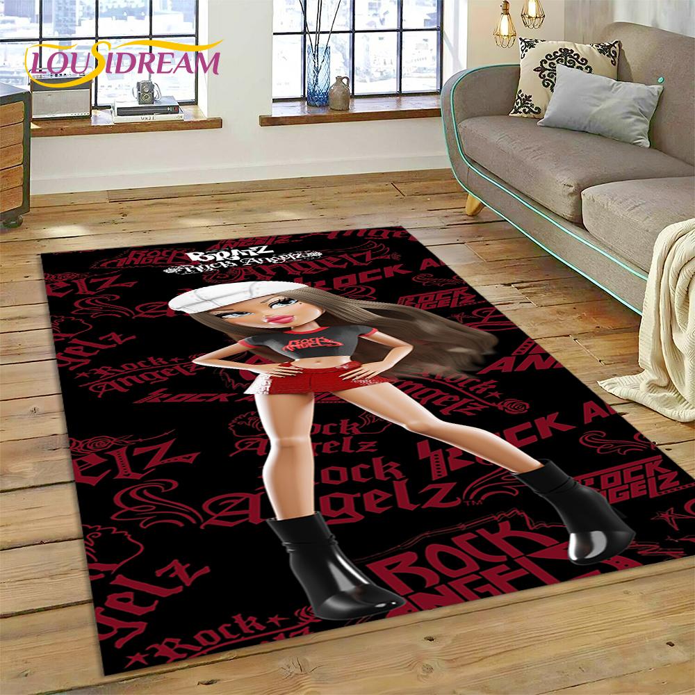 3D Cartoon Bratz Girlz Rock Game HD Carpet Rug for Home Living Room Bedroom Sofa Doormat Decor,kids Area Rug Non-slip Floor Mat