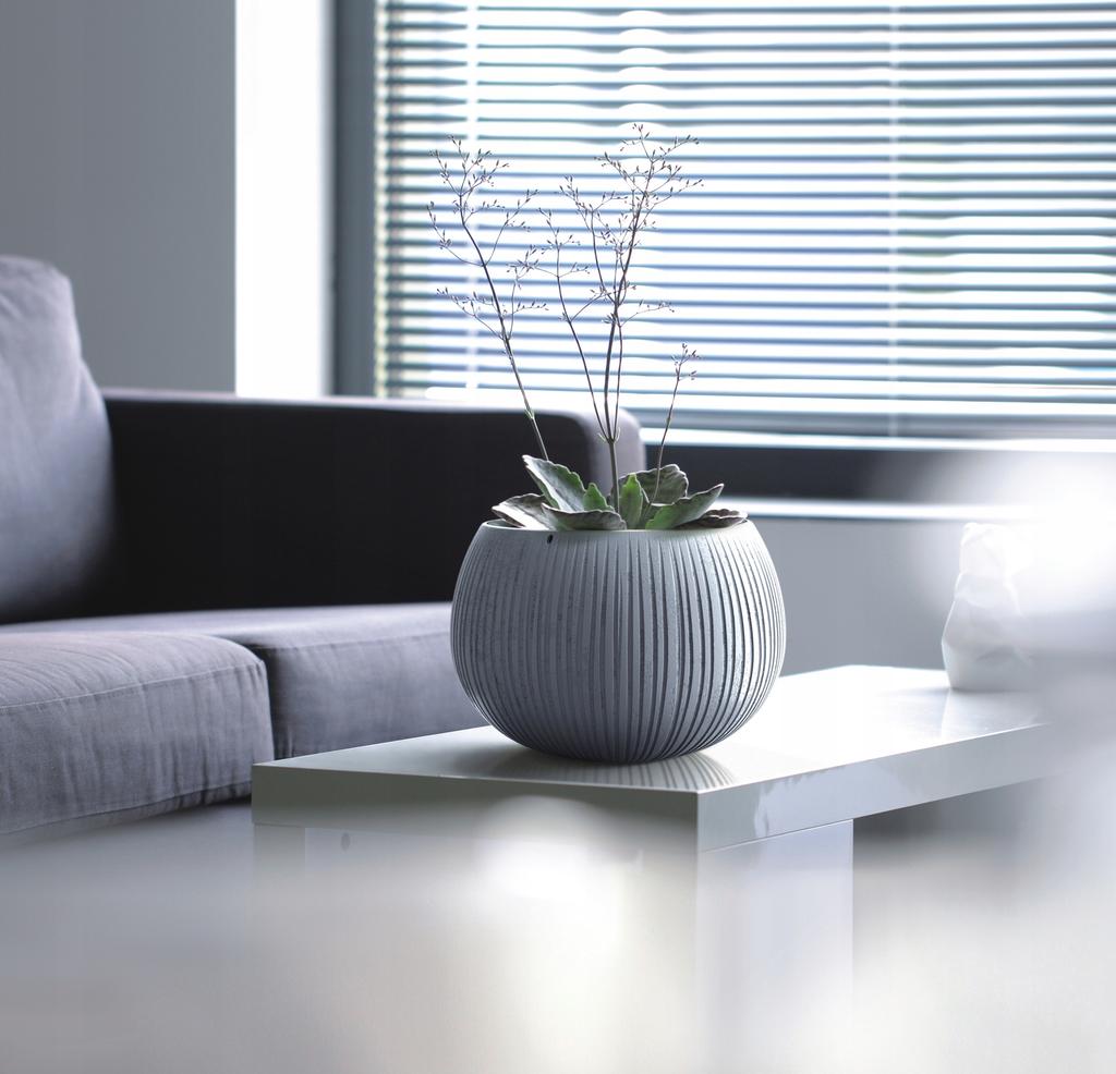 Concrete Pot Sphere Bowl Dkb290 With Insert | Black Concrete
