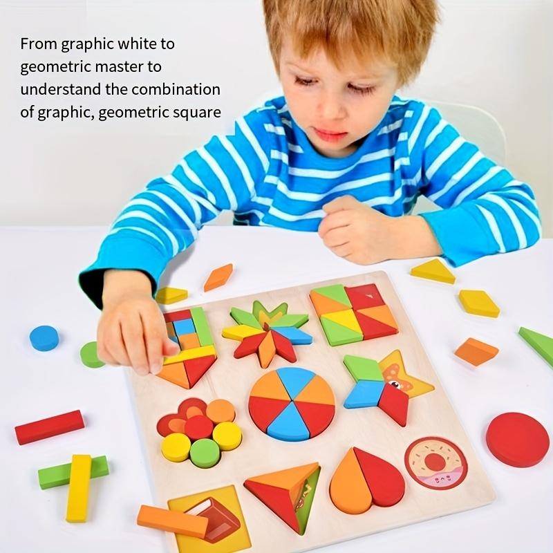 Jouets éducatifs pour enfants, planche d'association cognitive de modélisation de formes géométriques, éveil numérique, puzzle d'apprentissage égal, jouets éducatifs en bois, Noël