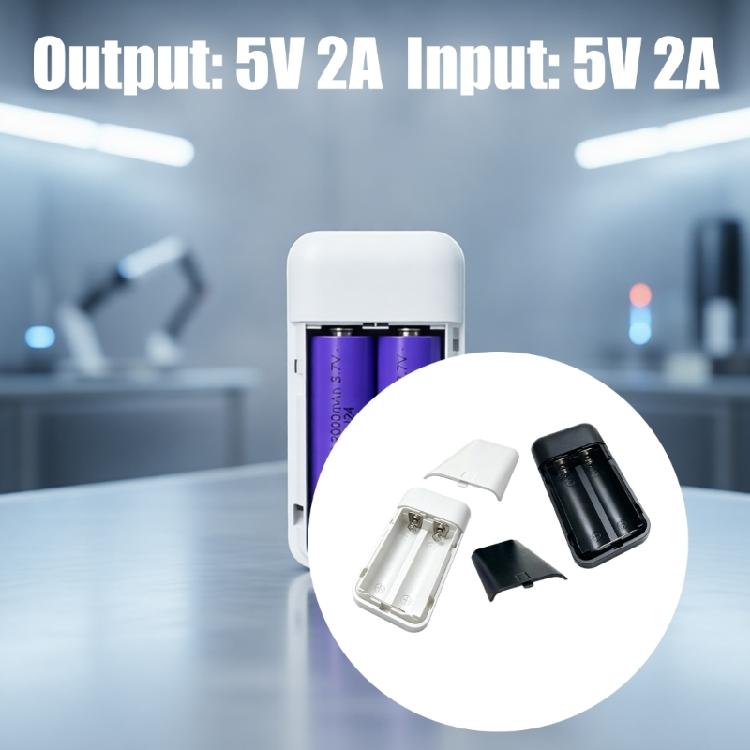 Slide Cover 18650 Battery Powerbank Case DIY Set Not Welding Construction 2 Cell Capacity Lightweight Plastic Shell