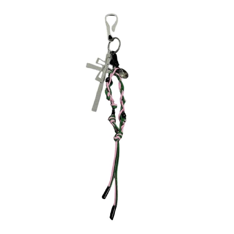 Multifunction Braided Rope Crosses Pendant for Keychain Bag Decoration Unisex Fashion Accessory Gift