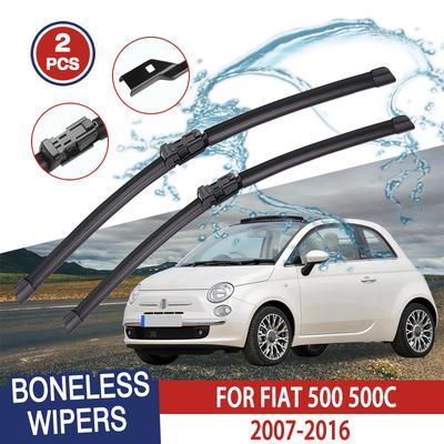 Wiper Blades For FIAT 500 500C  2007-2016 Front  Windshield Clean Window Windscreen Auto Parts Car Rain Brushes 24''+14''