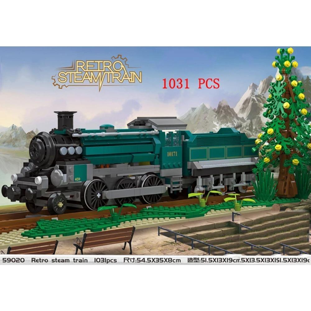 City Train Set Steam Bullet Vehicle Cargo Railway Station Model Building Blocks Brick Tracks Rail No Motor Kits Carriage Kid Toy