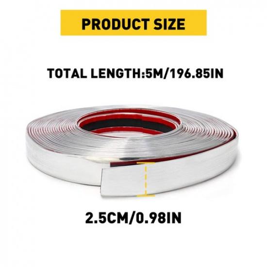 16Ft Chrome Molding Trim Strip Car Door Window Bumper Side Trime Protector Guard