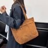 Large Capacity Corduroy Shoulder Bags for Women Outing Versatile Ladies Work Handbags College Style Student Girls Book Tote Bag
