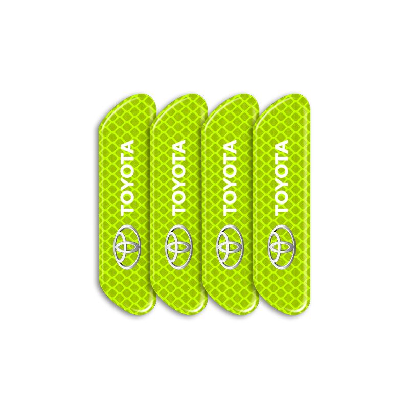 4PCS Car Door Safety Warning Reflective Mark 3D Sticker Car Accessories for Toyota GR Trd Camry Corolla Yaris Chr Auris Avensis T25