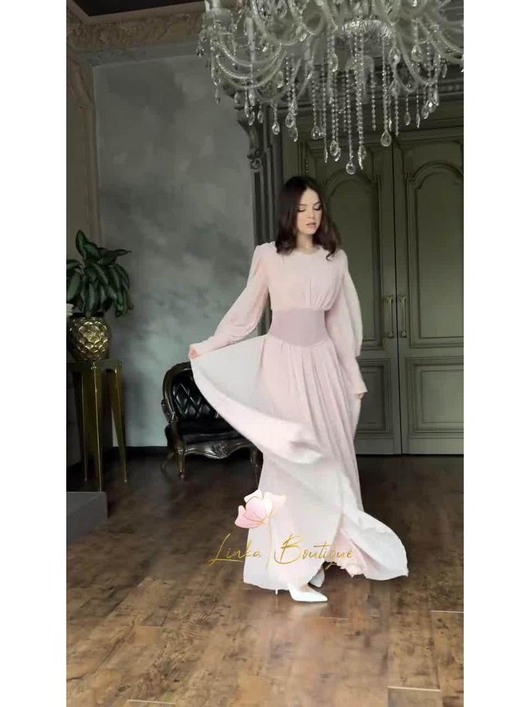 Retro Long Sleeve Waist-Cinching Fairy Dress 2025 - European and American Spring Style