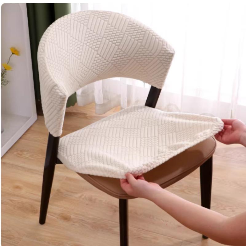 1/2/4Pcs Curved Backrest Wood Backrest Arm Chair Cover Split Chair Slipcovers Dustproof Seat Protector Removable