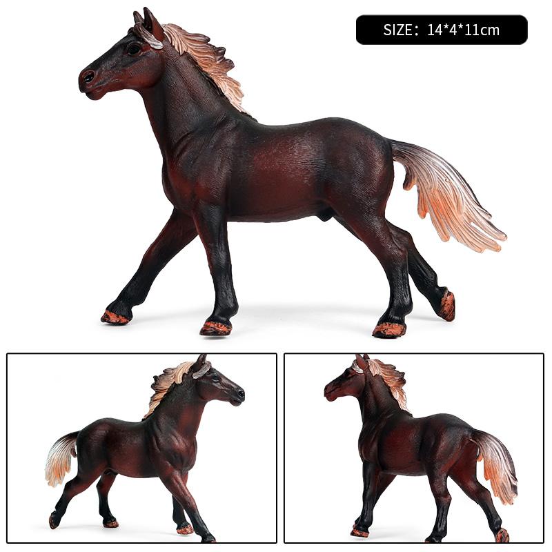 Oenux Original Forest Wild Steed Farm Animal Horse Realistic Model Action Figures Haflinger Ferghana horse PVC Figurines Toy Kid
