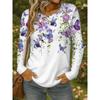 Autumn Butterfly 3d Print Long SleeveT-Shirt Casual Women Clothing Long Sleeve T-shirt Fashion Casual Oversized Tops Tees Female