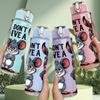 1PC Mouse Donkey Funny Comic Print 750ml Color Plastic Sports Water Bottle Leakproof Flip Straw Lid Suitable for Sports Office Home Use