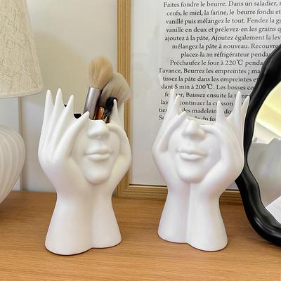Makeup Storage Pen Holder Nail Brush Cosmetic Cup For Dressing Table Cosmetic Storage Creative Face Makeup Brush Holder Storage