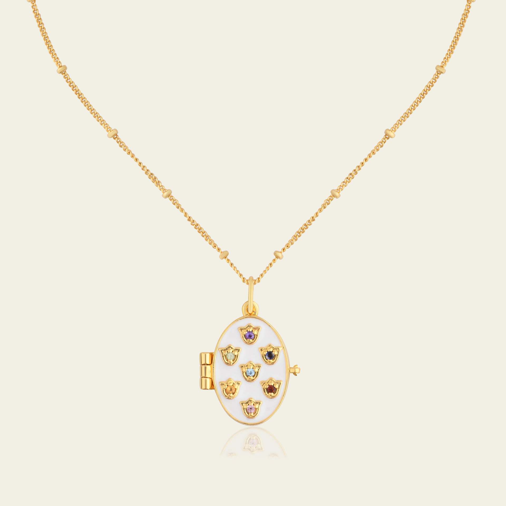 Fashion Personality Opening And Closing Oval Camera Color Zirconium Pendant Collarbone Necklace Electroplated Gold Color Retention