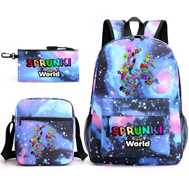 Rhythm box cartoon animation primary school schoolbag sprunki fourth grade lightweight burden reduction large capacity backpack bag