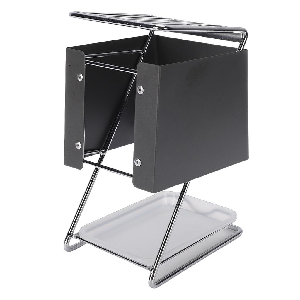 Kitchen Cutter Storage Stand with Drip Tray Metal Frame Tool Organizer for Countertop Cutting Utensils