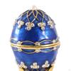 Enamelled Jewelry Box Treasured Trinket Case Egg Shape Sparkling Art Crafts Style Vintage