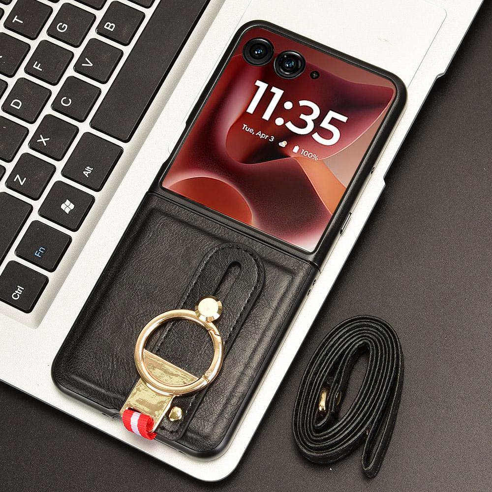 For Motorola Razr 60 Ultra 5G Case Wristband Kickstand Leather + PC + TPU Phone Cover with Bottle Opener