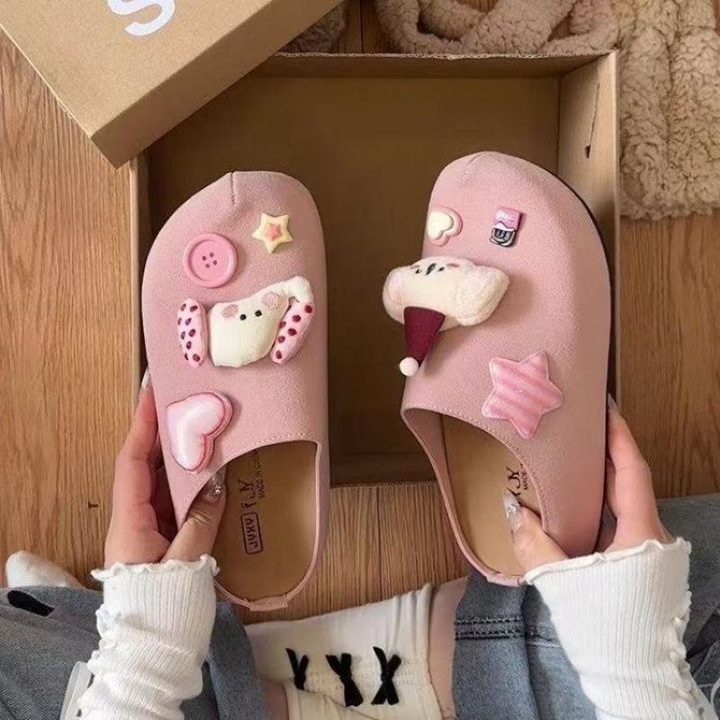 

Милые тапочки Birkenstock с рисунком из мультфильма, женская верхняя одежда, весна-лето 2025, повседневные тапочки с одной педалью и толстой подошвой 40 розовый