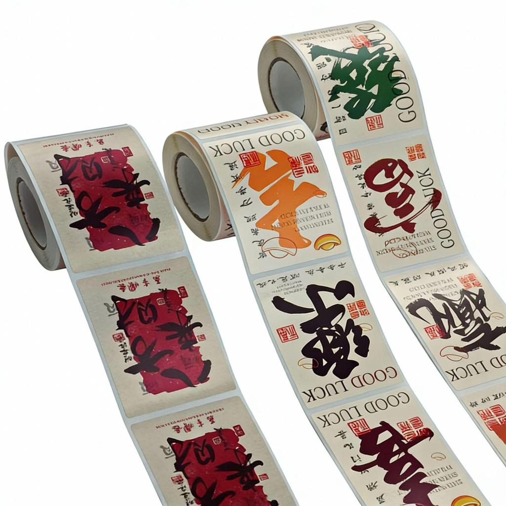 Chinese Blessing Stickers: Decorative Labels for National Day & New Year