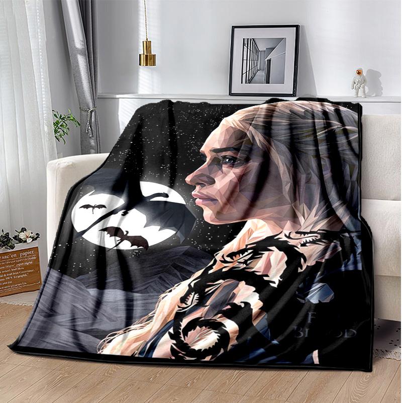 Game Thrones Flannel Blanket Soft Warm All-Season Throw, Design for Camping, Car Travel, Hiking Sofa, Bed, Office Perfect Gift for Parties