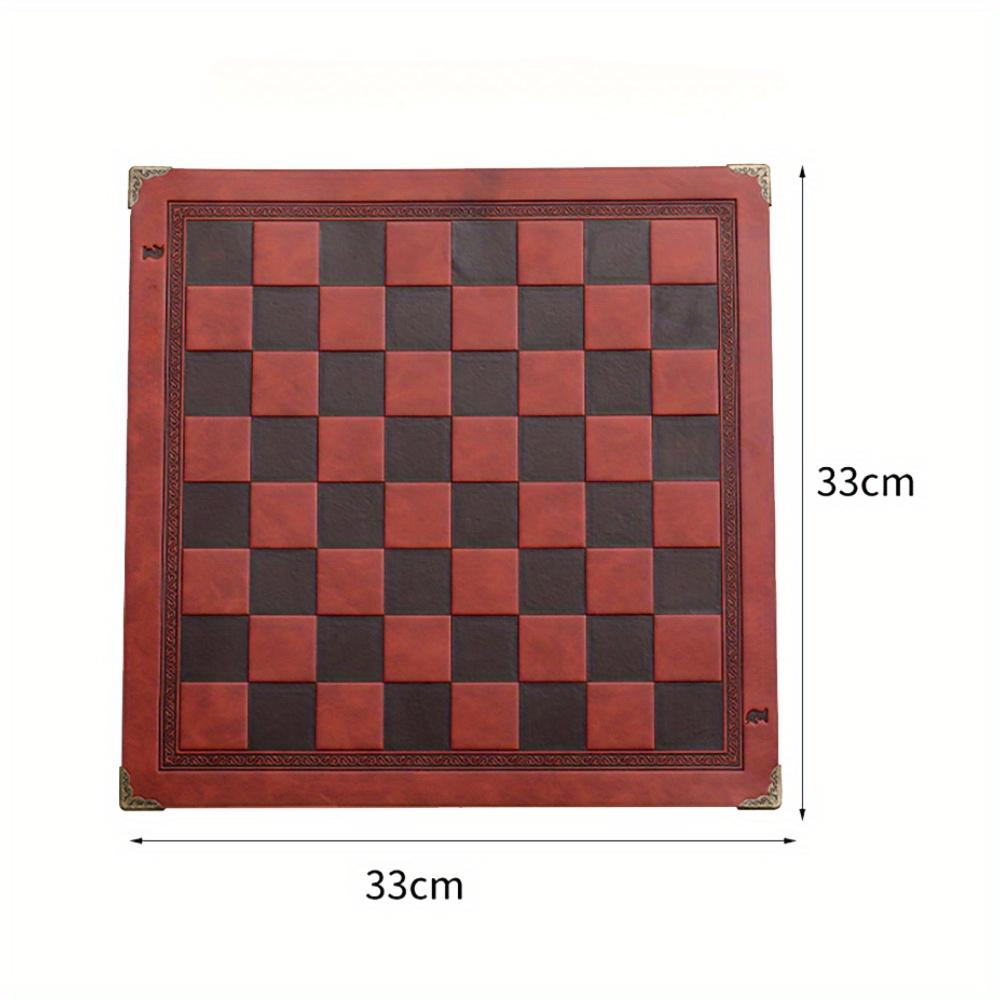 New White Blue Turquoise Material King Height 7.8Cm Chess Pieces With 32 Pieces Paired With A Red Artificial Leather Chessboard