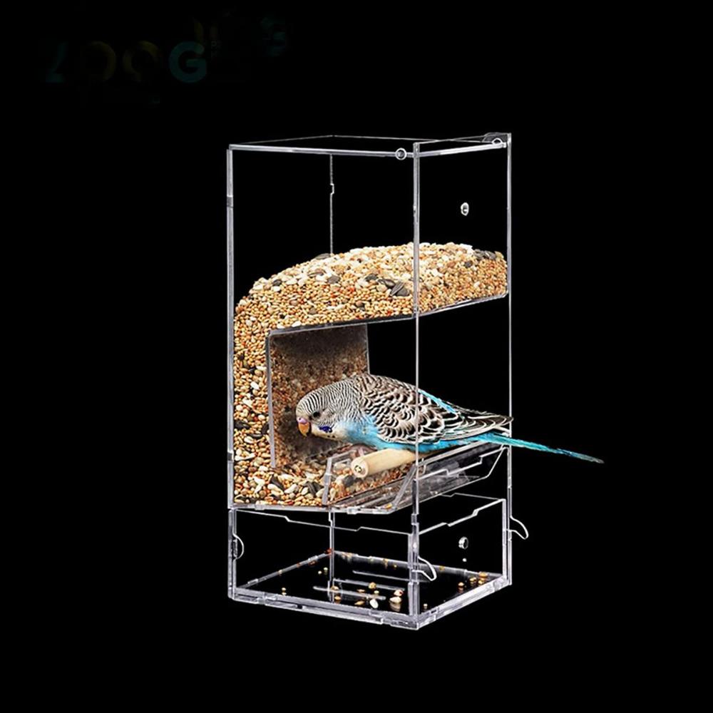Easy to Install Automatic Parakeet Cage Accessories Bird Feeders Dispenser Parrot Feeding Bowl