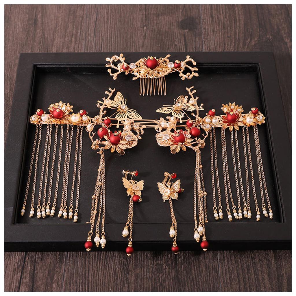 Antiker Stil Haarnadel Set Vintage Chinesische Quaste Haarstab Für Frauen Schlichte Hochzeit Phönixkrone Exquisite Haaraccessoires